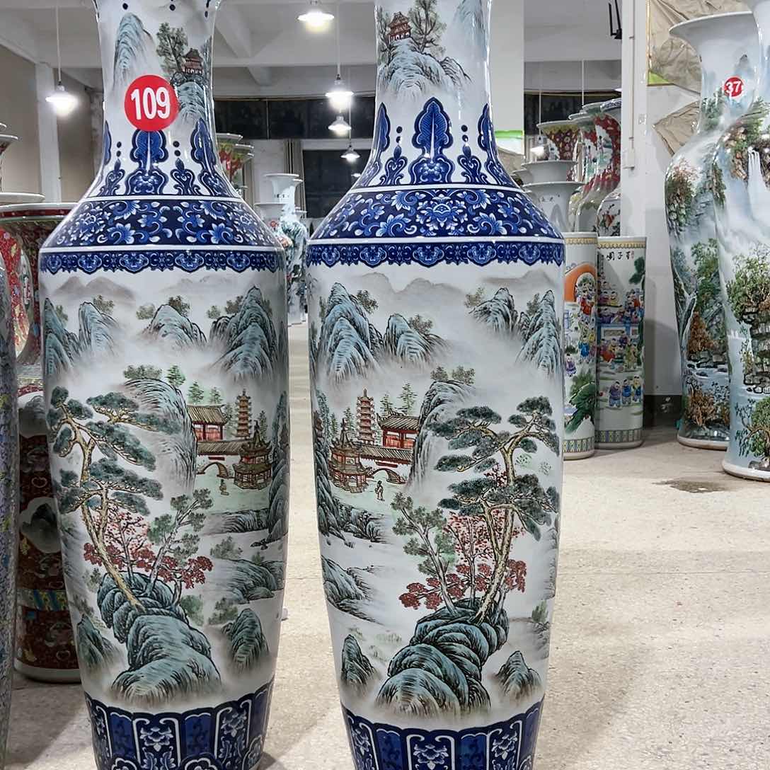 瓶惠友陶瓷高度1.2米落地大花瓶一对