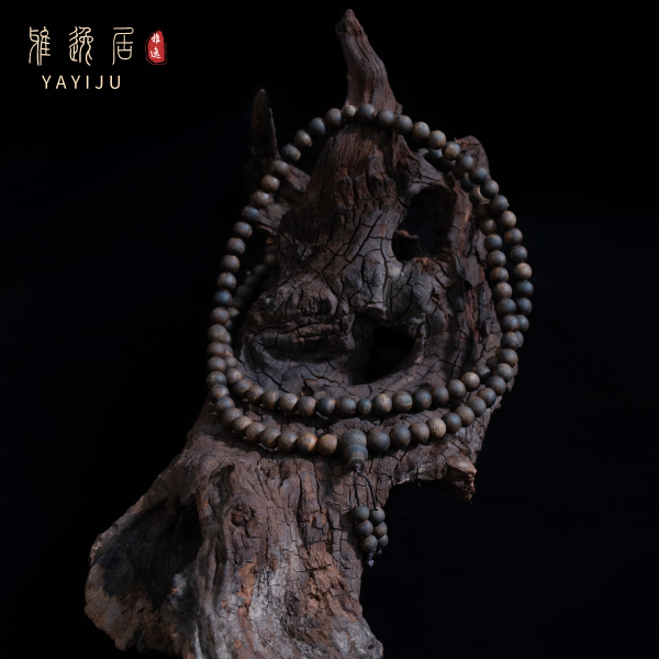 沉香海南莺歌绿奇楠卡8圆珠多圈手串沉水级高品.花果蜜香