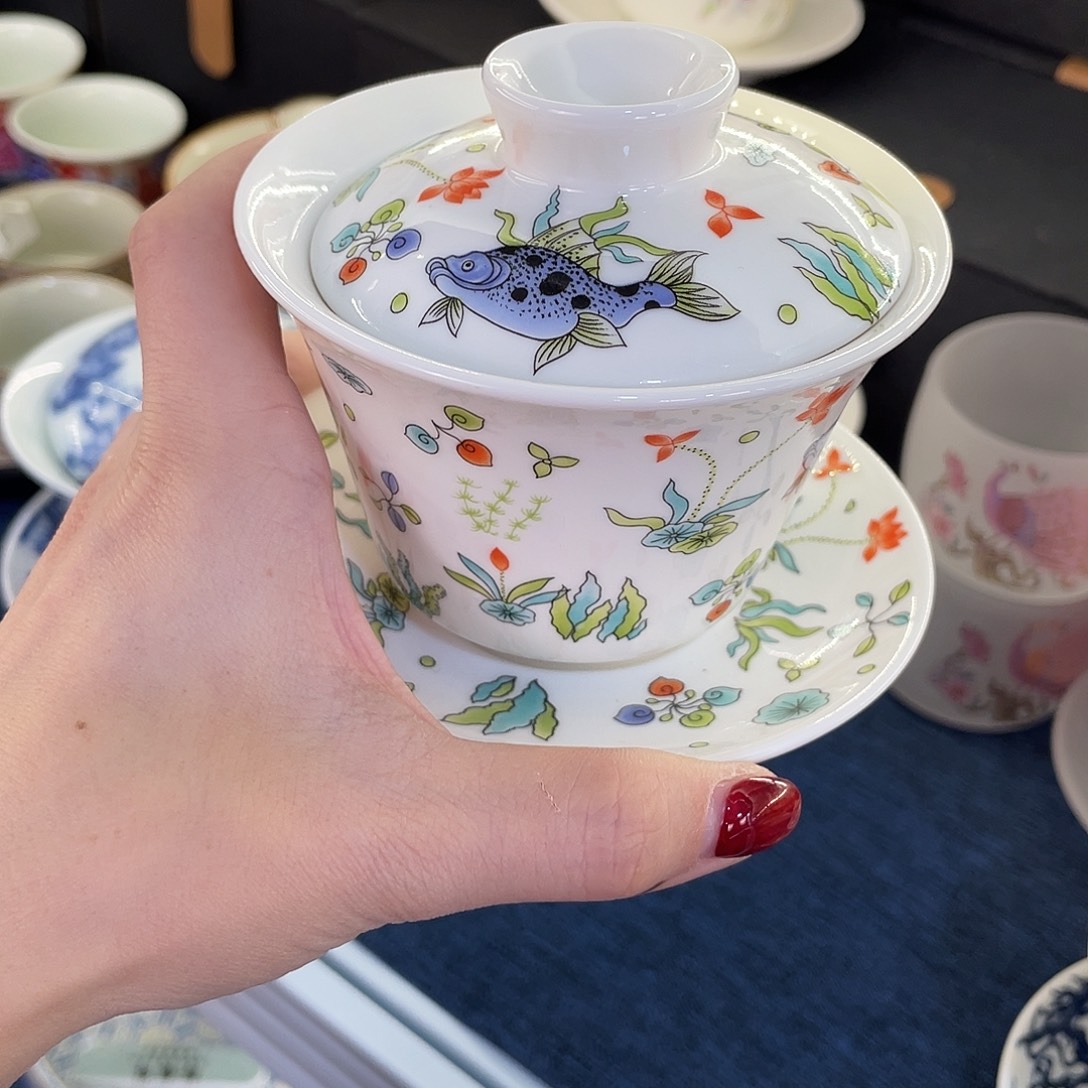 陶景德陶瓷盖碗茶具