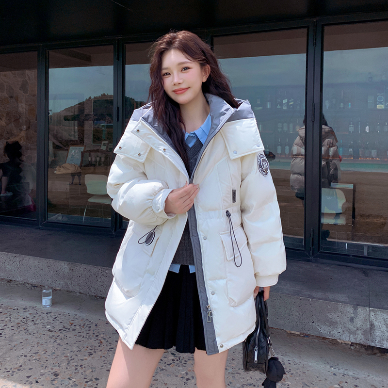 2025派克风加肥加大码胖mm200斤白鸭绒羽绒服中长款加厚休闲韩版