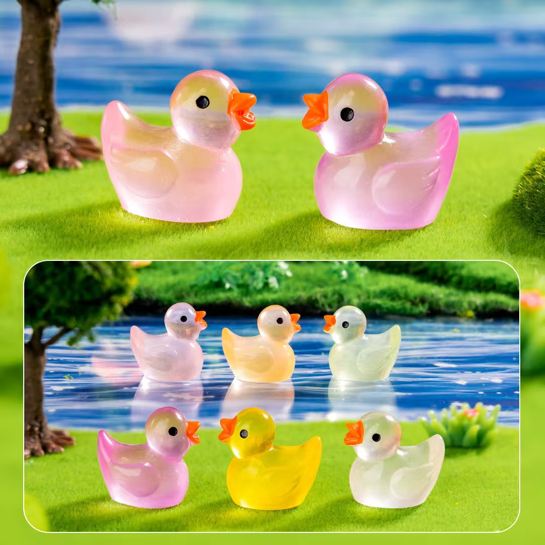 网红爆款大号夜光鸭子家居饰品摆件树脂手工diy创意手作学生礼品