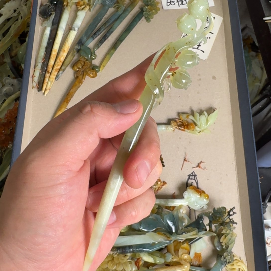 岫玉发饰未镶嵌明君玉簪贼拉好看