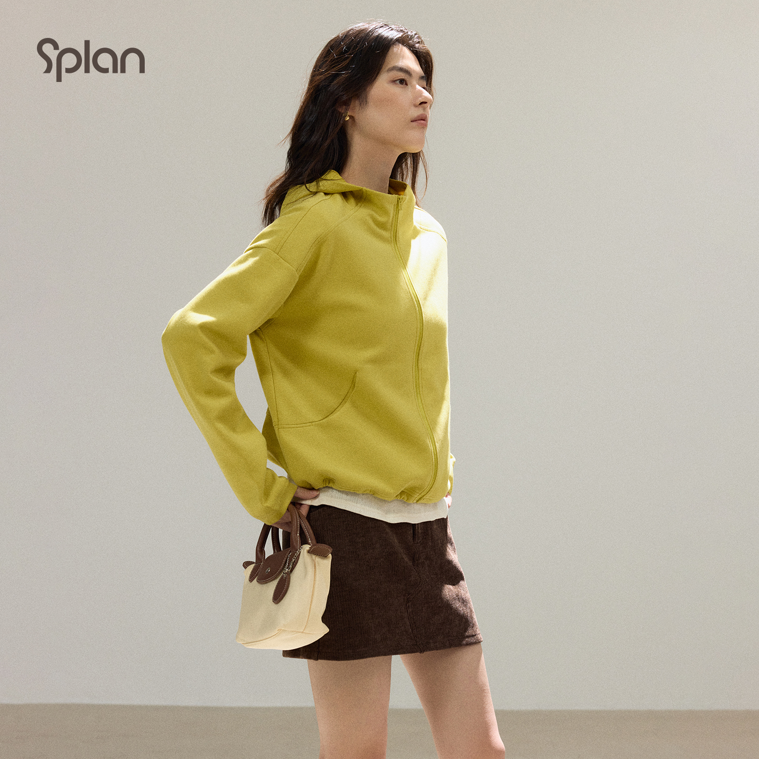 【秋冬新品】SPLAN 简约时尚防风连帽上装外套25832