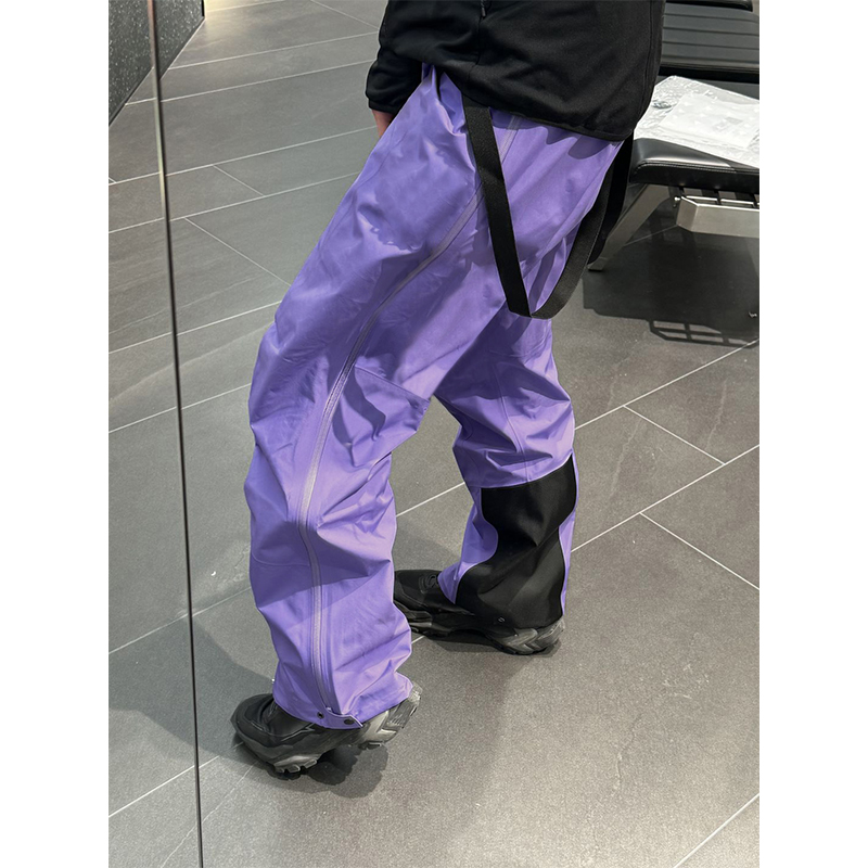 卡盛紫色冲锋裤女2026新款春秋小个子防风户外运动徒步登山裤子男