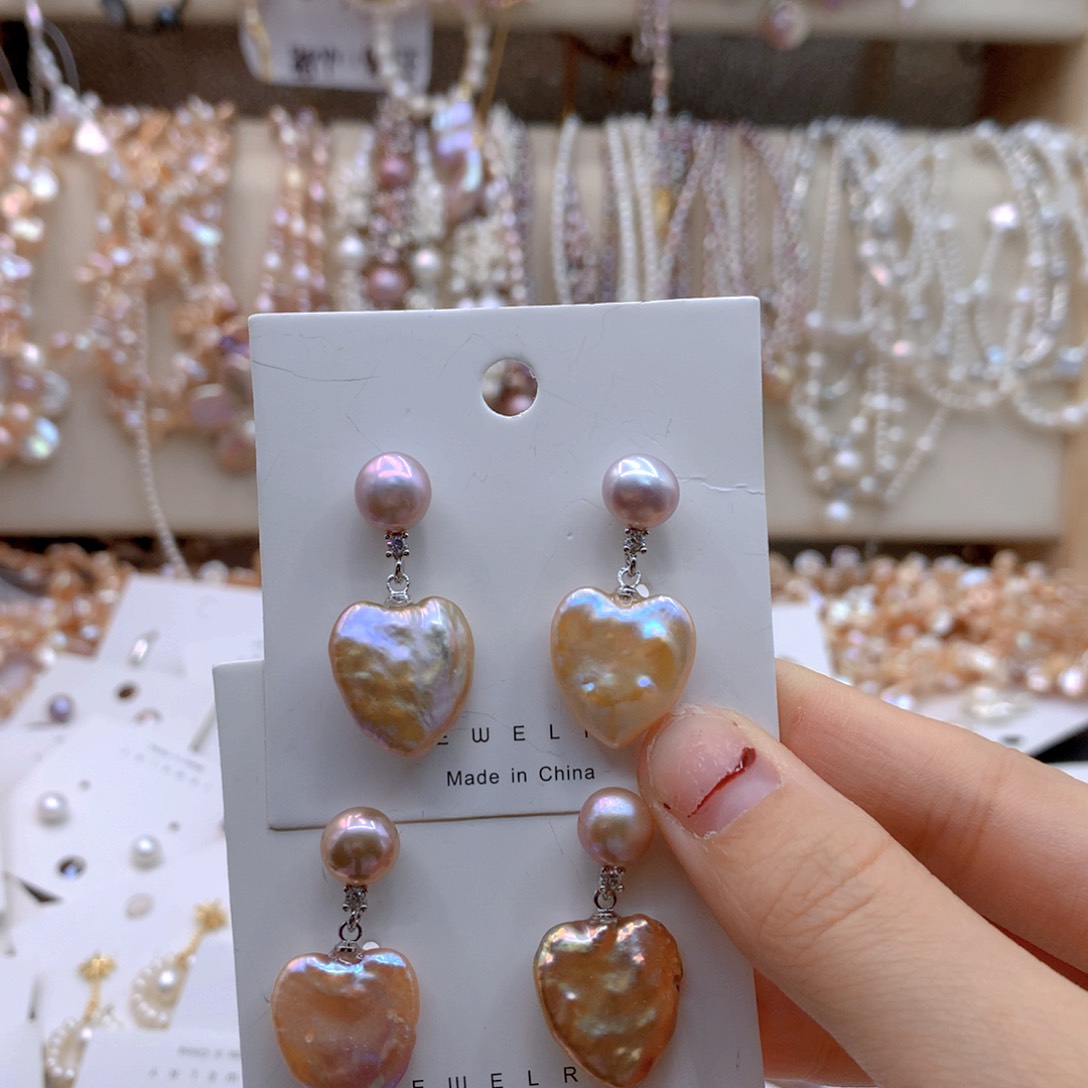 淡水珍珠耳饰银S925镶嵌