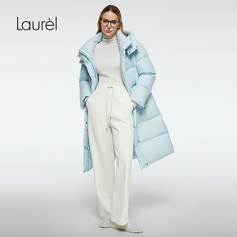 【星线好物】Laurel劳芮25新款浅蓝长款面包羽绒服LWD364L02700