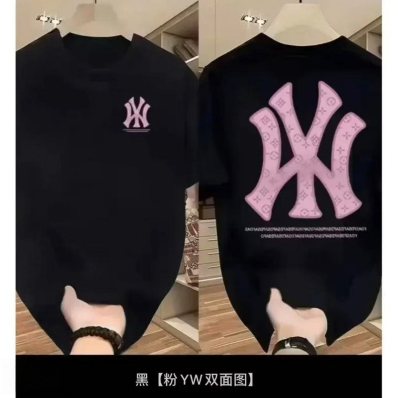 情侣韩版字母休闲热转印T恤夏季双面时尚短袖日常