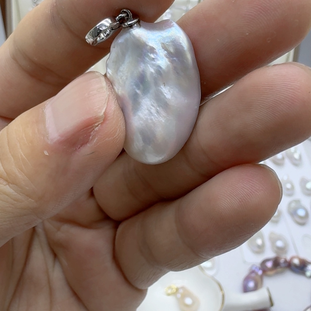 淡水珍珠银S925镶嵌颈饰
