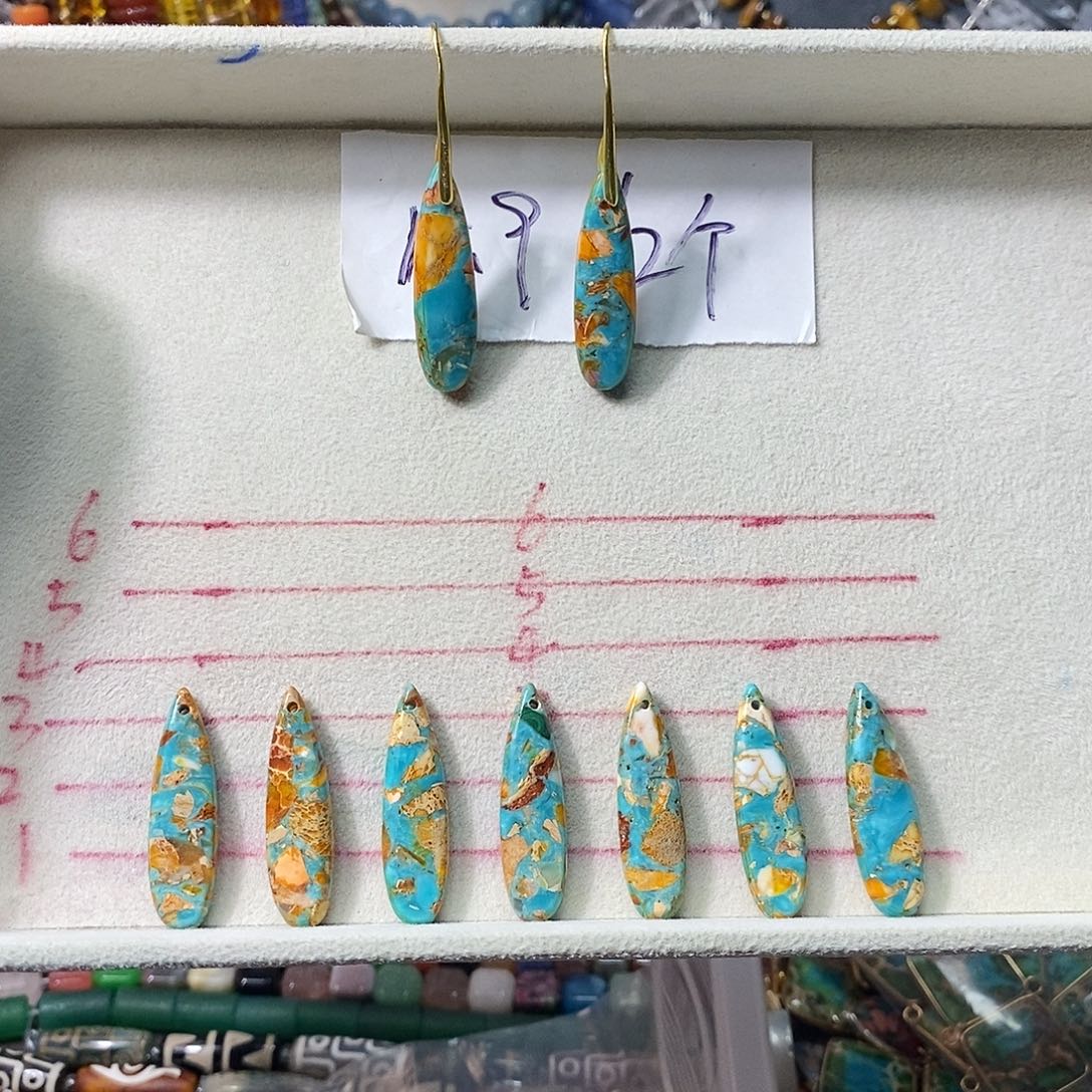 石英质玉未镶嵌，2个，帝皇石国风吊坠35mm，