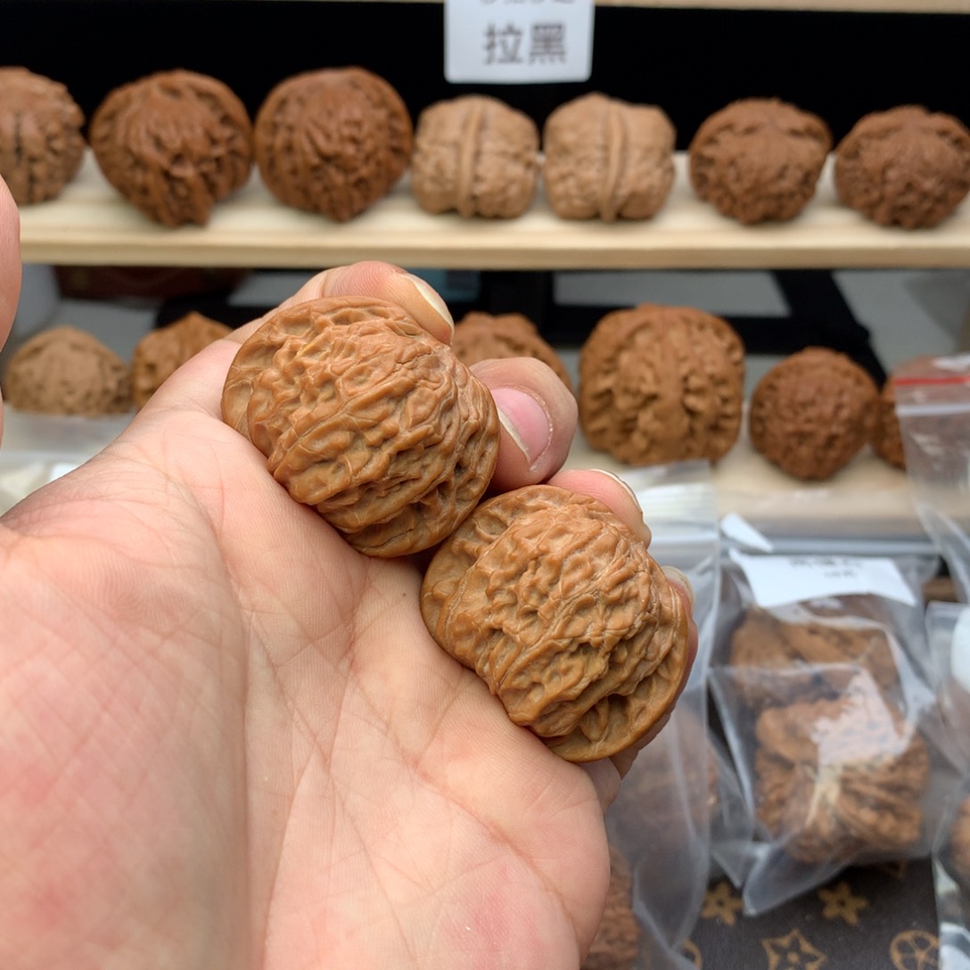 文玩核桃把件37尺全品无修磨盘