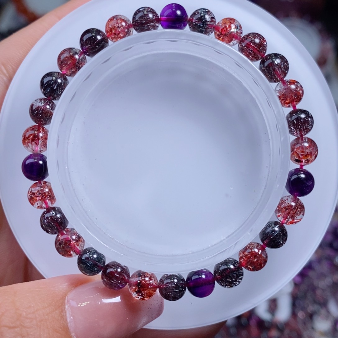 水晶手串未镶嵌黑加仑