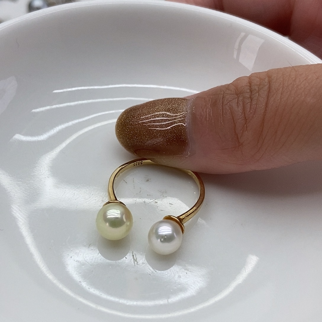 银S925镶嵌戒指海水珍珠