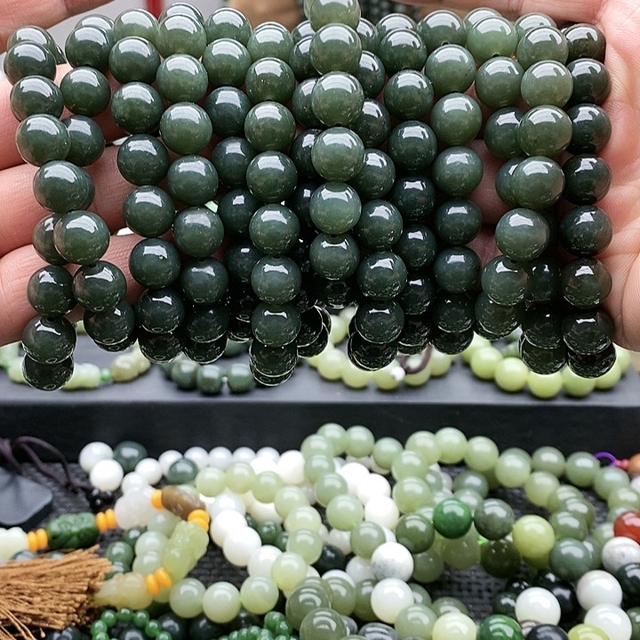 【闪购商品】未镶嵌手链和田玉12且末蓝拍一发一