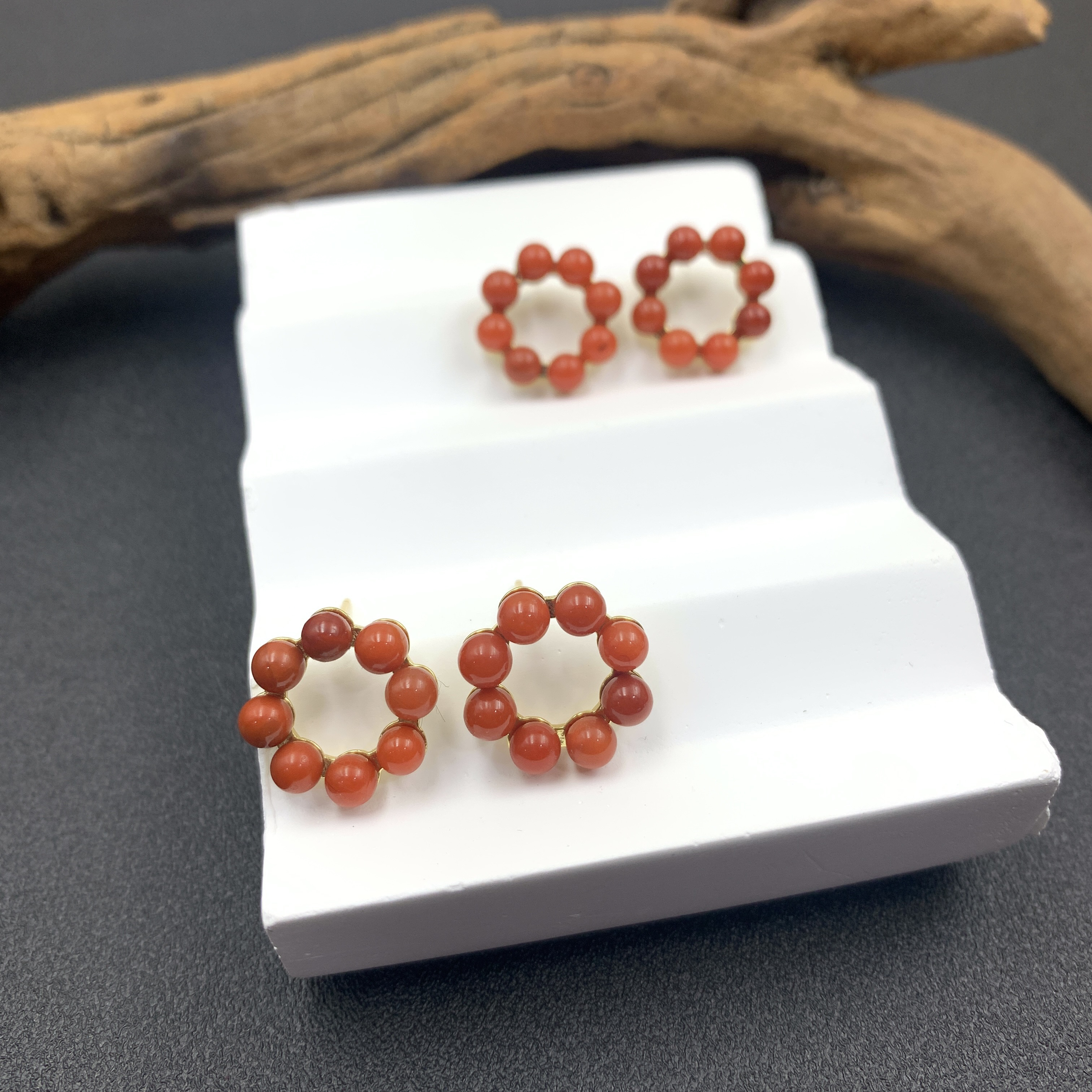 南红耳钉-多样性发一-250619005【尺寸约4mm】