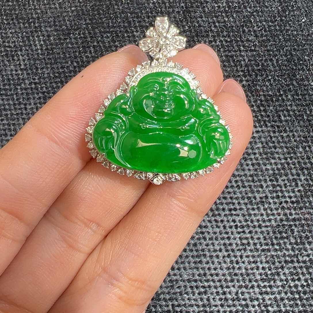 翡翠颈饰18K金镶嵌阳**后收到货48小时鉴赏期