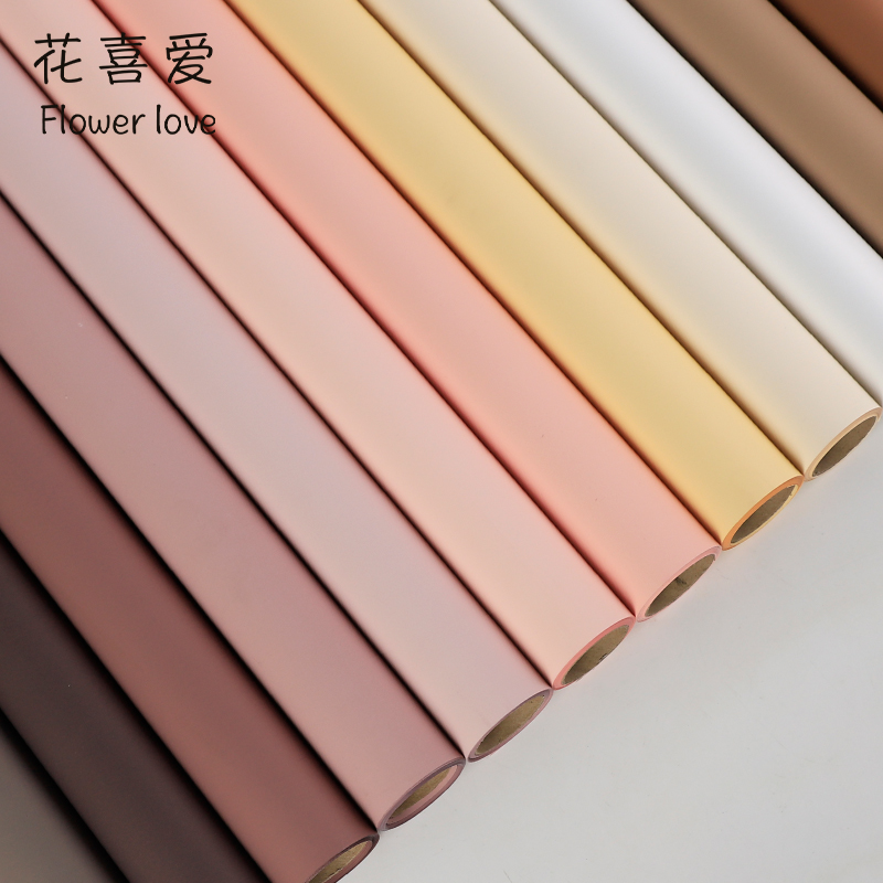 花喜爱10丝韩国造型纸至爱哑光雾面磨砂纸加厚防水硬挺包花纸花店
