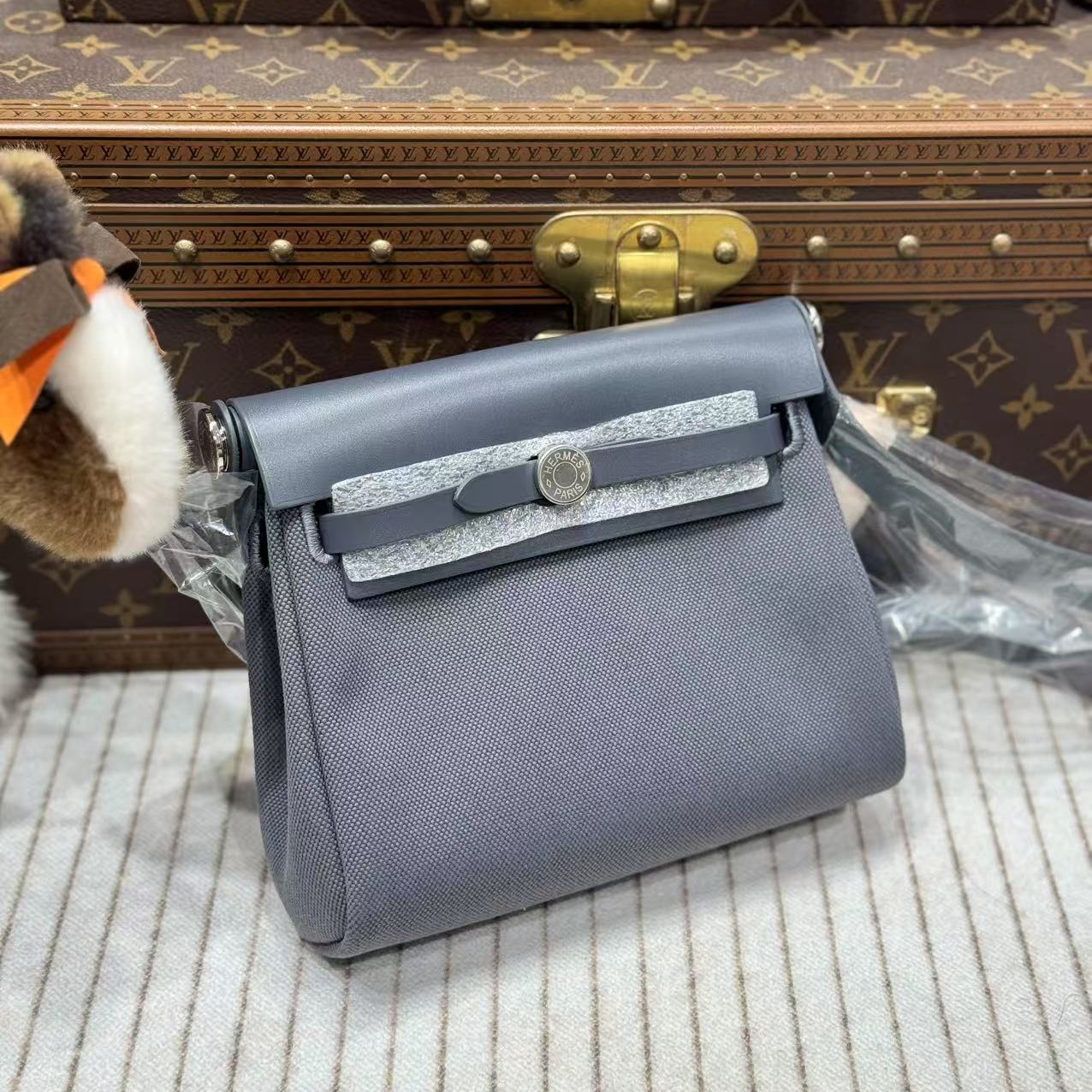 全新未使用 Hermes/爱马仕 昊哥/爱马仕石板灰miniherbag包