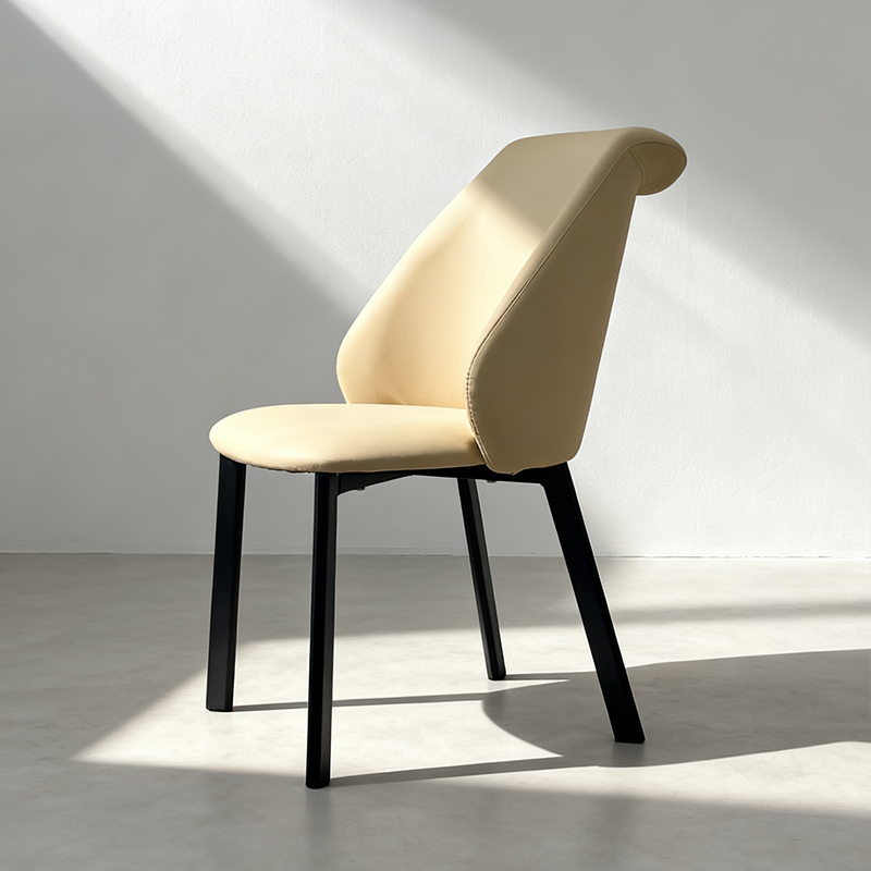 烈虎轻奢餐椅现代大户型靠背椅别墅餐厅软包椅北欧休闲椅家用皮椅
