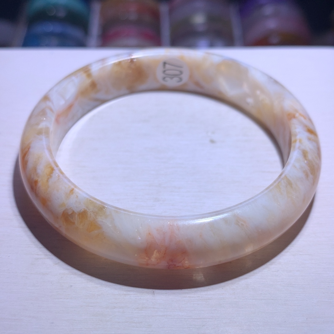 银S925镶嵌手镯水晶蜂蜜奶盖59.2圈307