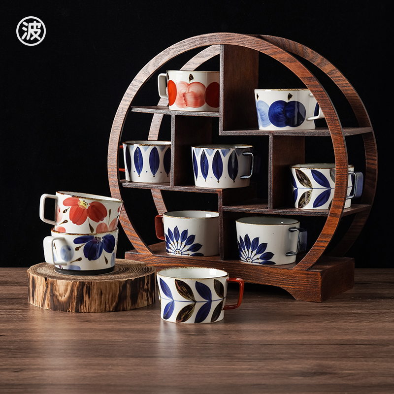 HASAMI-YAKI/波佐见烧翔芳窑陶瓷家用创意早餐杯马克杯陶瓷杯带把