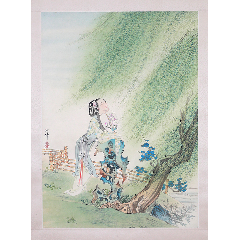 胡也佛-仕女图-56x40cm