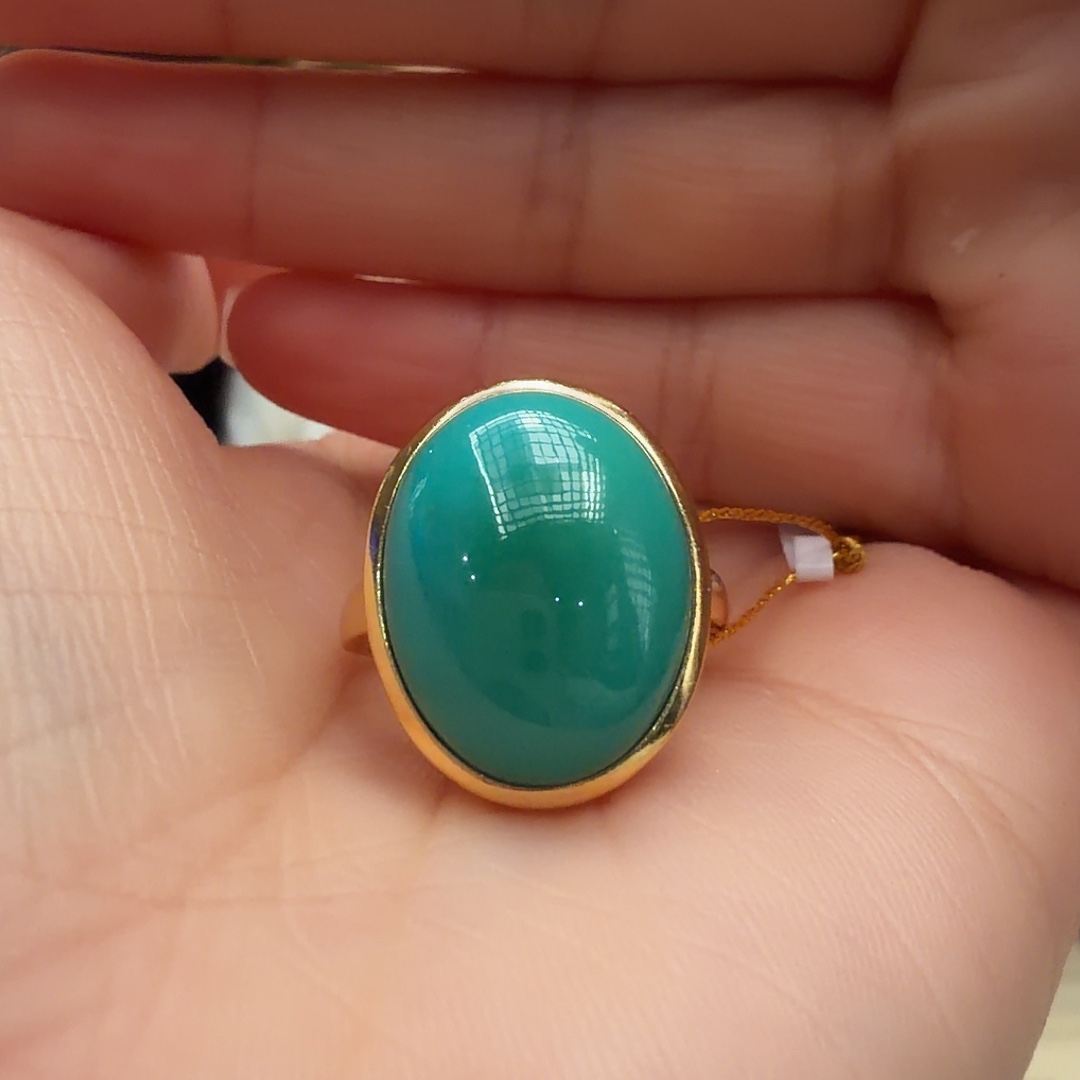 绿松石银S925镶嵌戒指