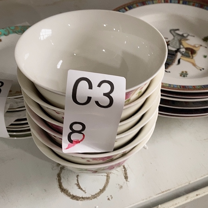 瓷六个桃花碗c39