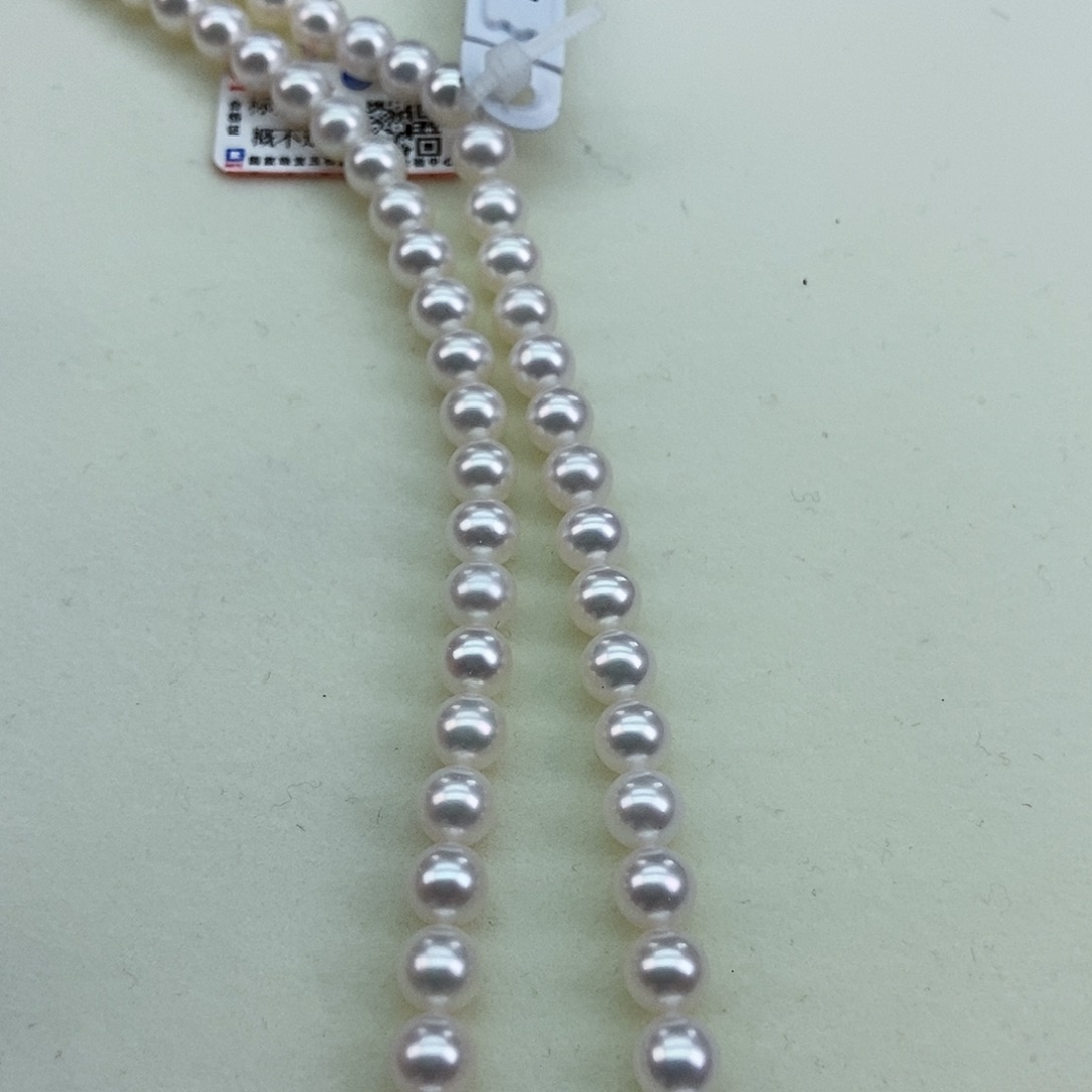 淡水珍珠6/6.5绸缎白正圆几乎无暇银S925镶嵌