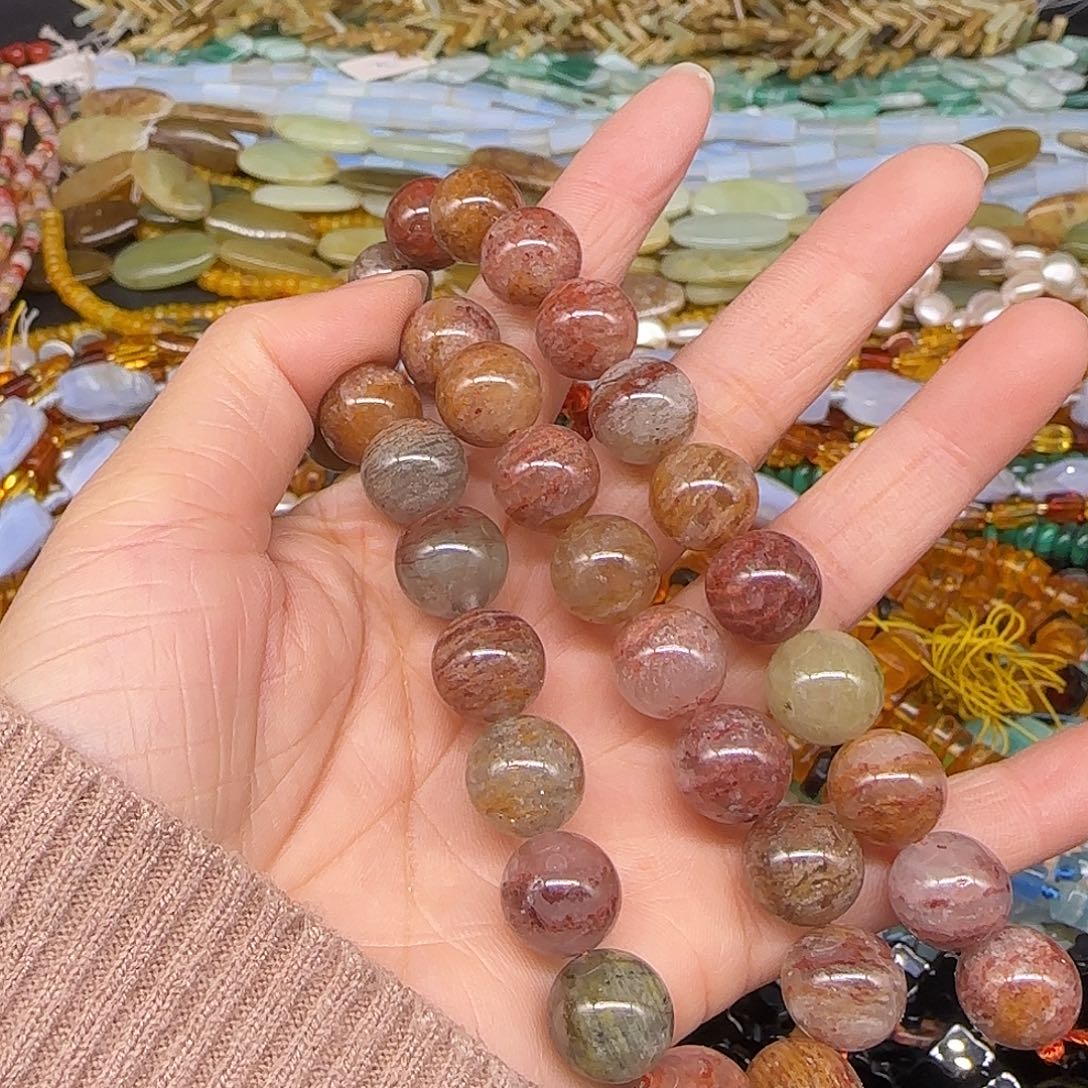 品***雨玛瑙/玉髓合金珠宝半成品四季幽灵拍两64发一条