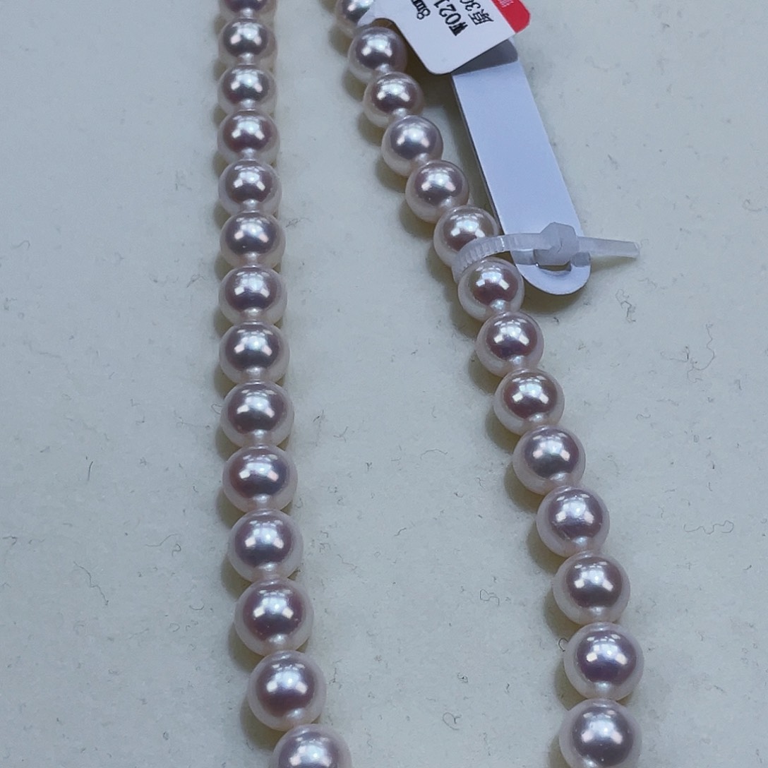 淡水珍珠颈饰银S925镶嵌8m正圆极光天女光干净