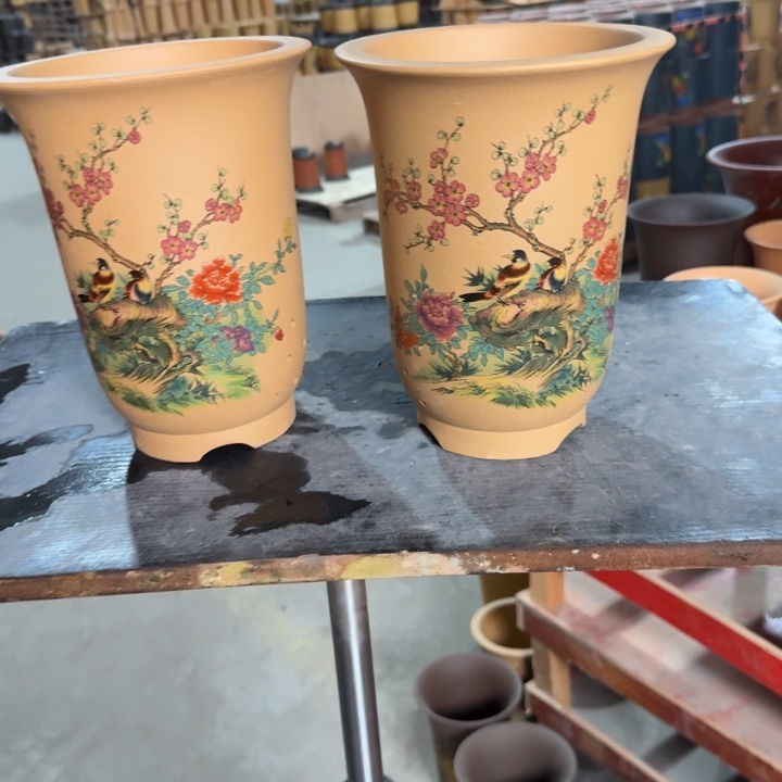 紫砂花盆高度22口径17