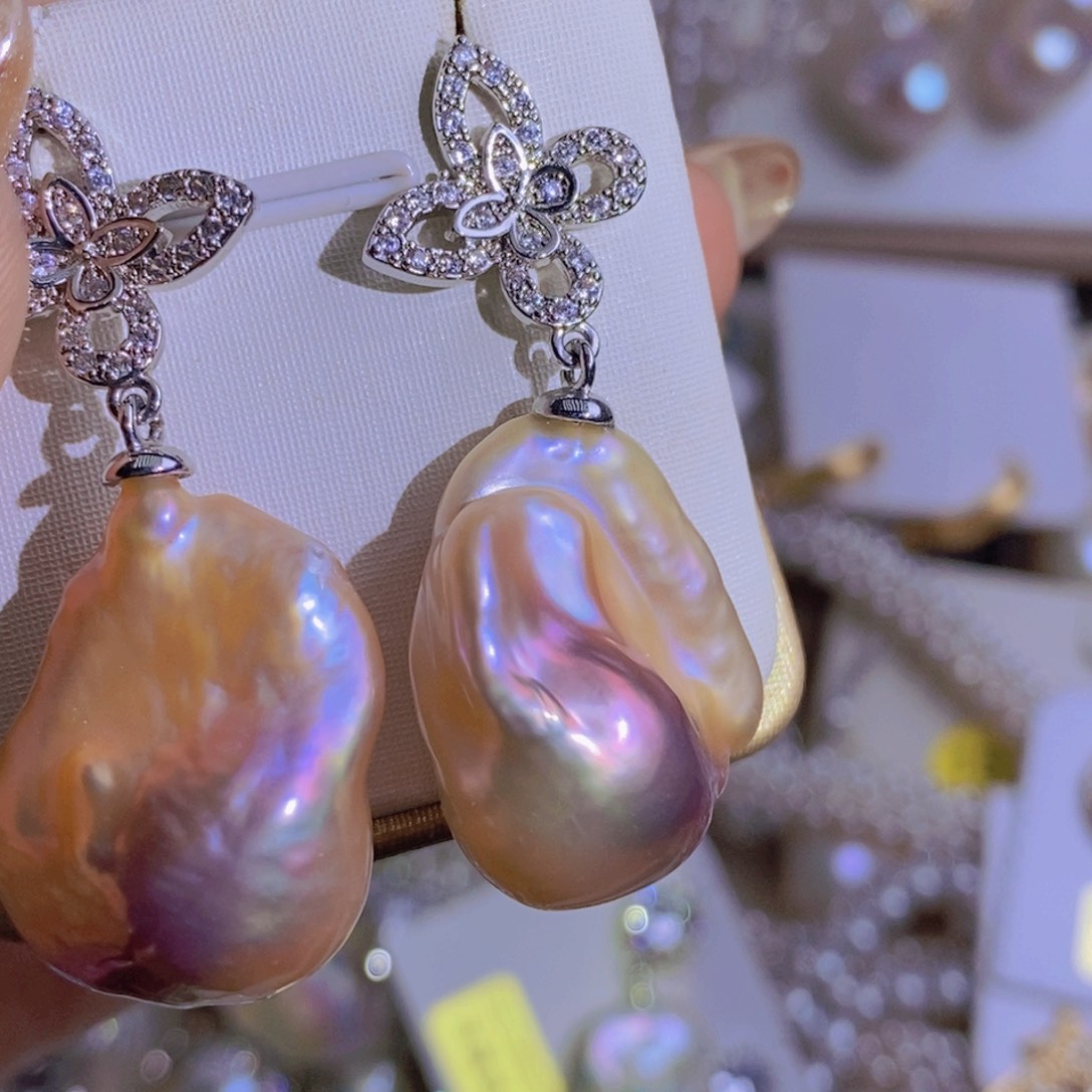 银S925镶嵌天然淡水珍珠淡水珍珠