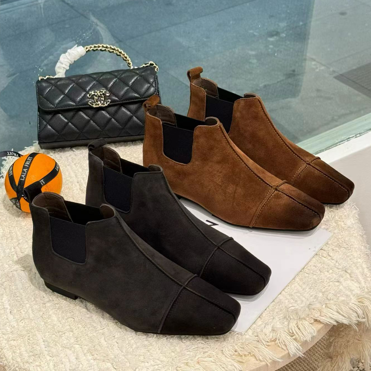 牛皮版复古西部牛仔靴装饰时尚新款皮扣复古粗跟骑士靴女短筒靴子