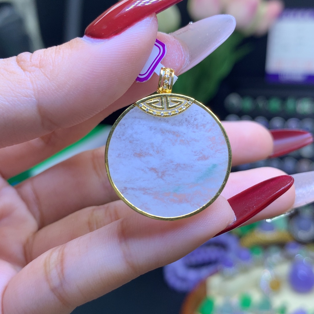 翡翠颈饰18K金镶嵌天然