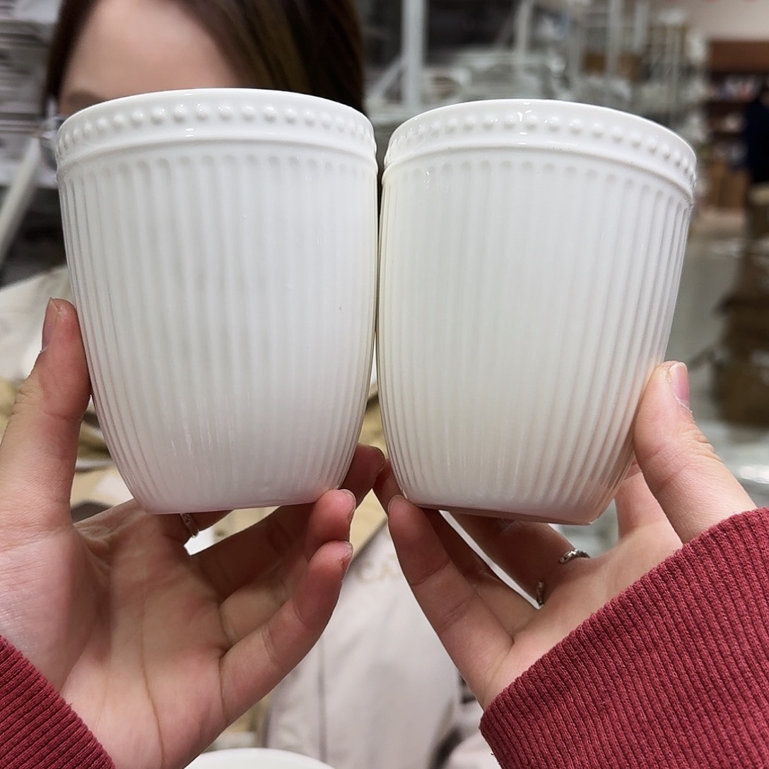 骨瓷马克杯370ml 浮力微瑕2只装外贸骨瓷