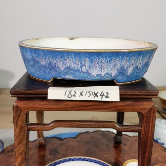 陶手工手绘大德堂釉盆