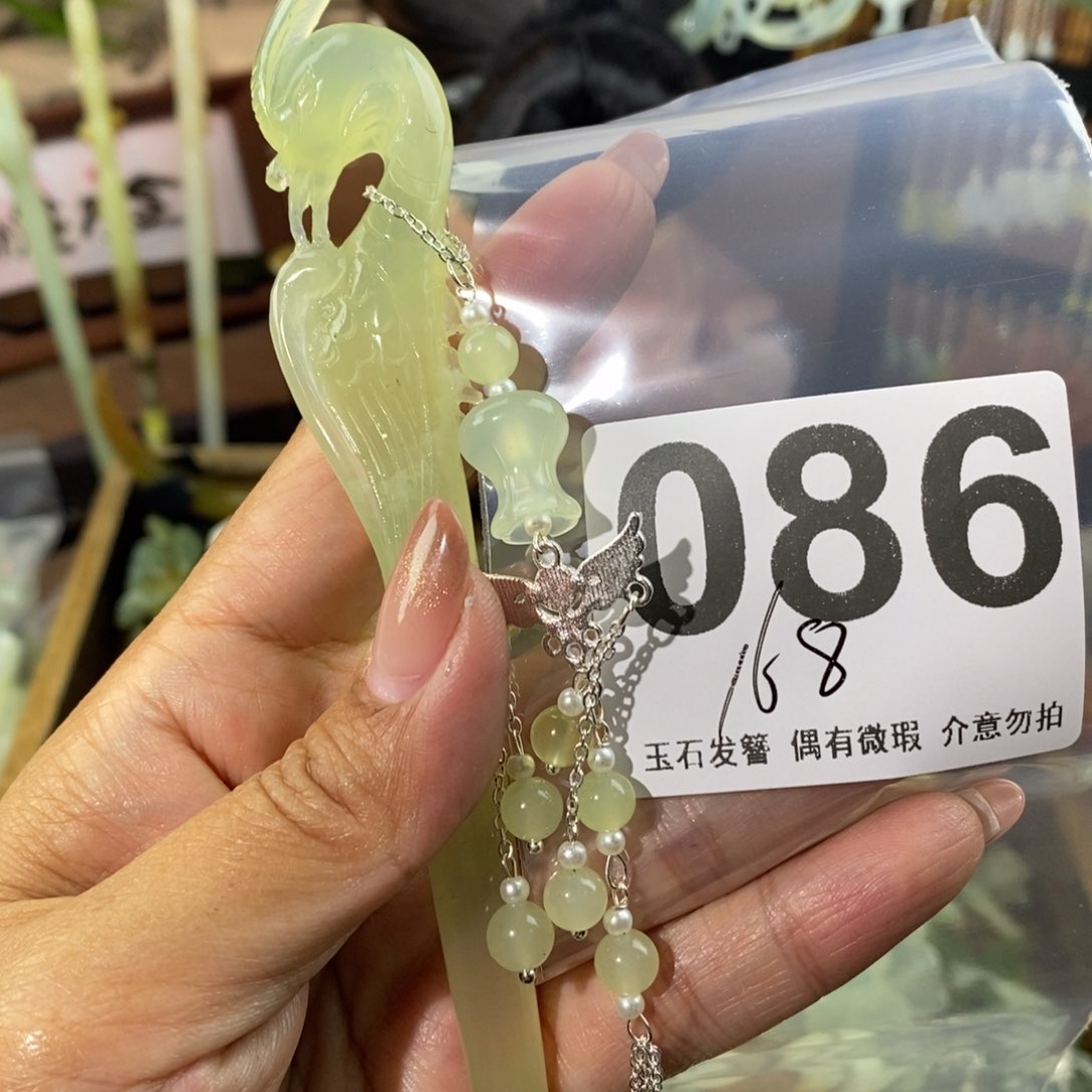 蛇纹石玉发饰未镶嵌多****⁷