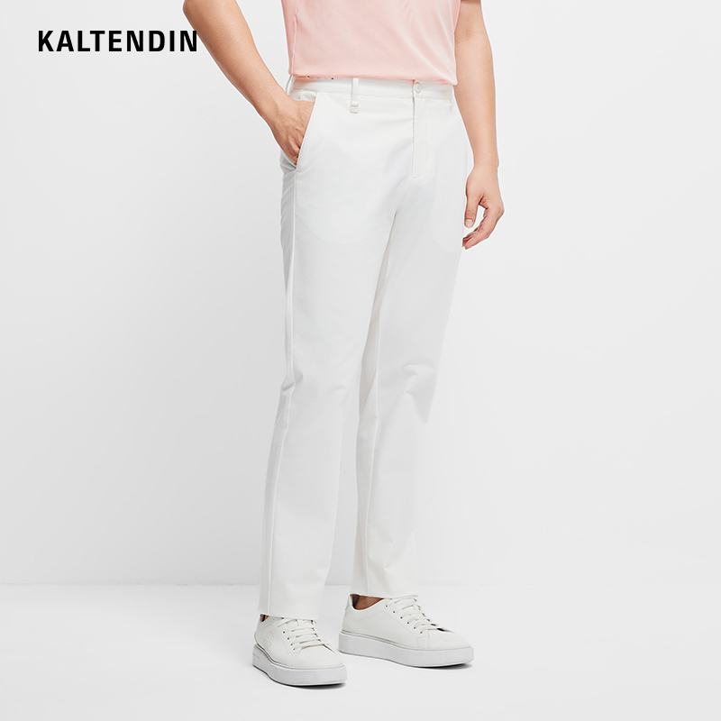 【商场同款新品】卡尔丹顿男士春夏简约休闲裤白色长裤KFDS32216NA
