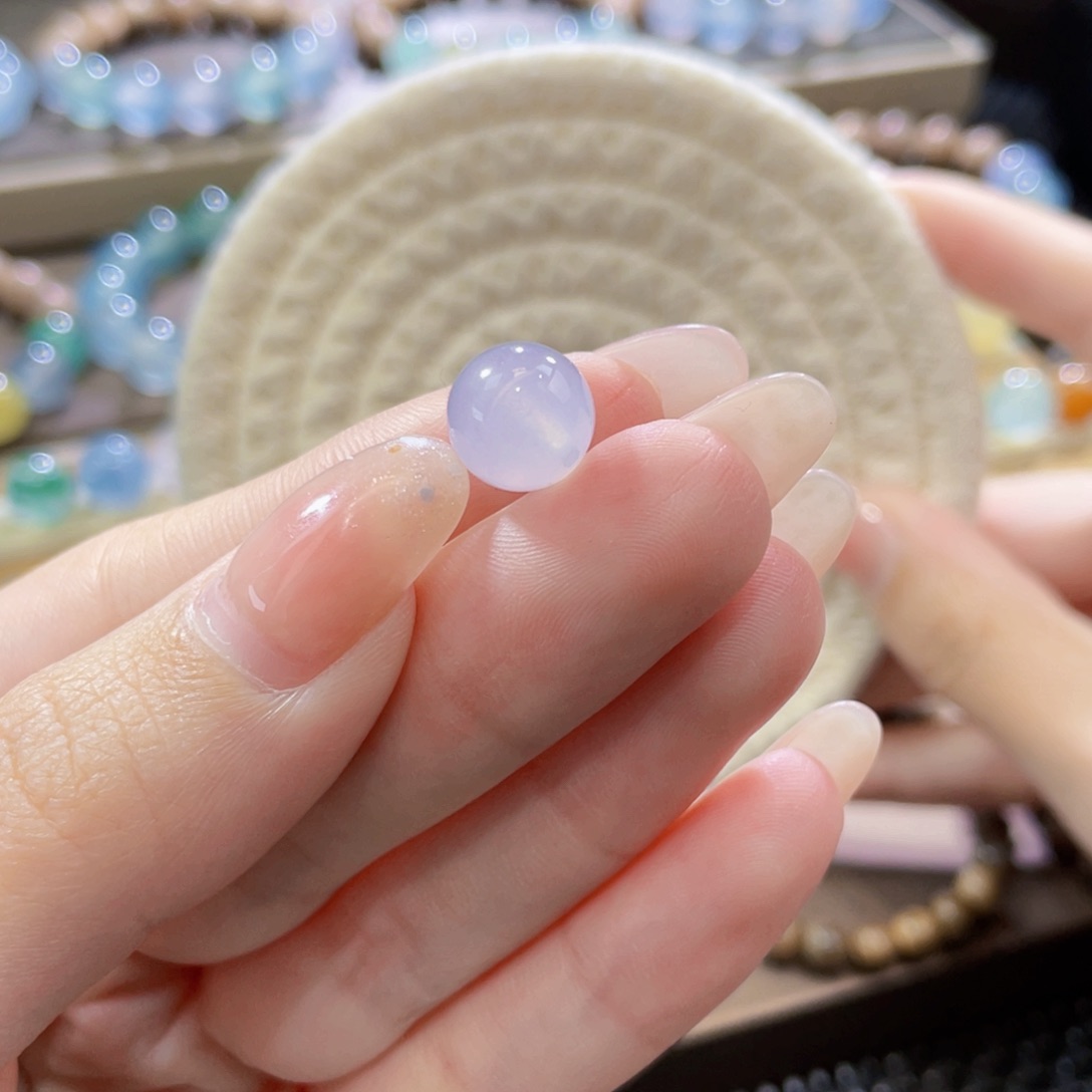 翡翠未镶嵌手链卡10.1樱花粉