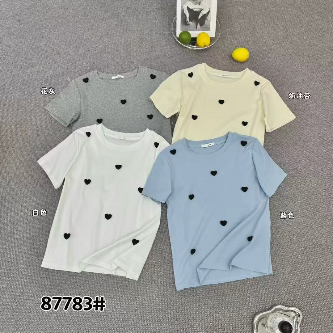 【哲妈女装】爱心修身版短t 87783