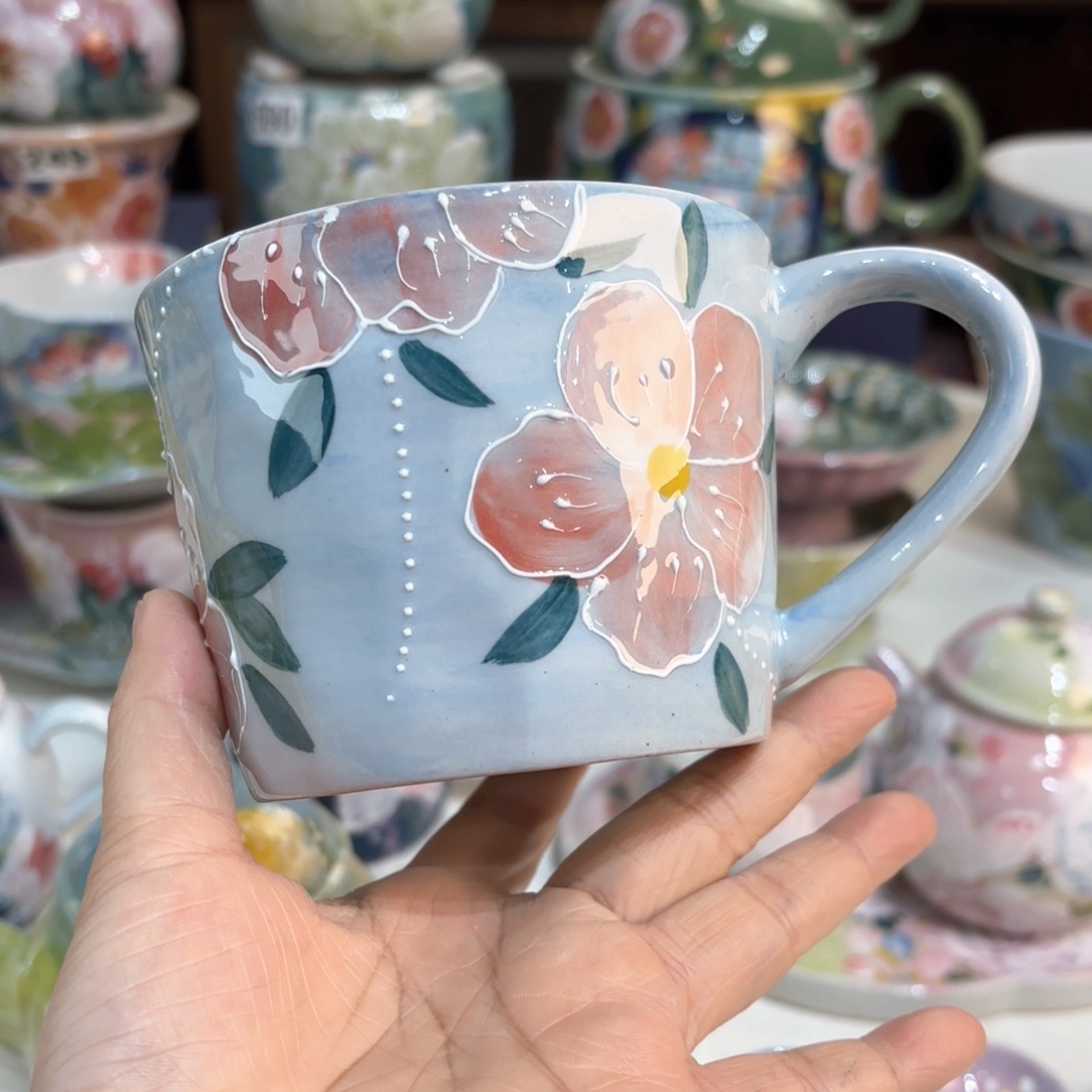 景德镇手绘高温釉下彩陶瓷茶具