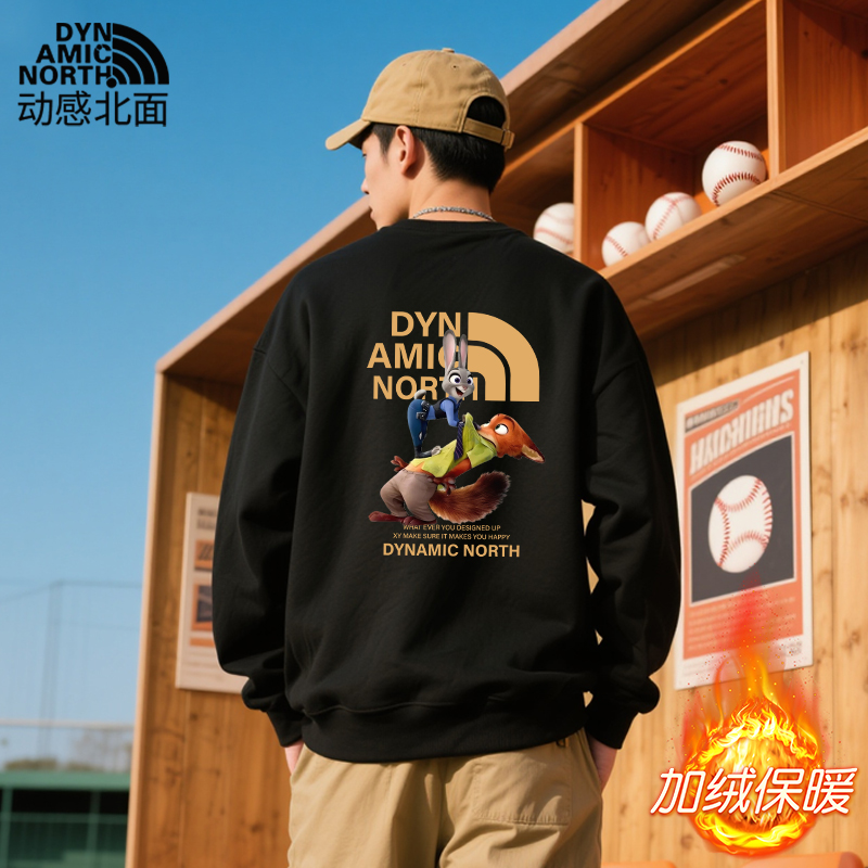 动感北面朱迪尼克男士卫衣2025情侣同款秋冬休闲加绒保暖上衣