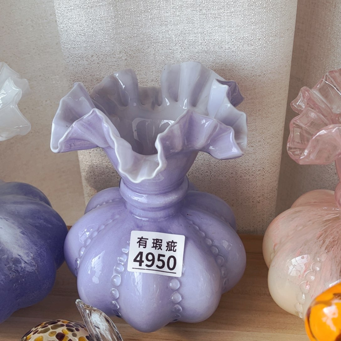 琉璃花瓶摆件4950瑕疵 高20