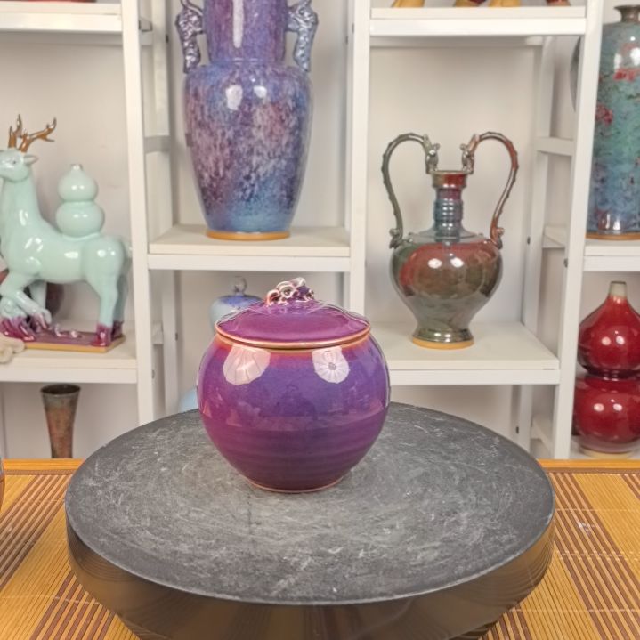 摆件钧瓷摆件神後鎮鈞瓷