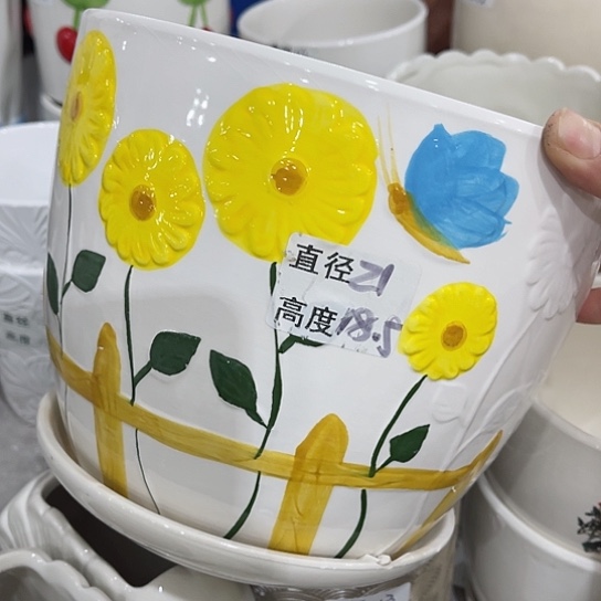 多肉绿植陶瓷花盆9.9包邮，有孔