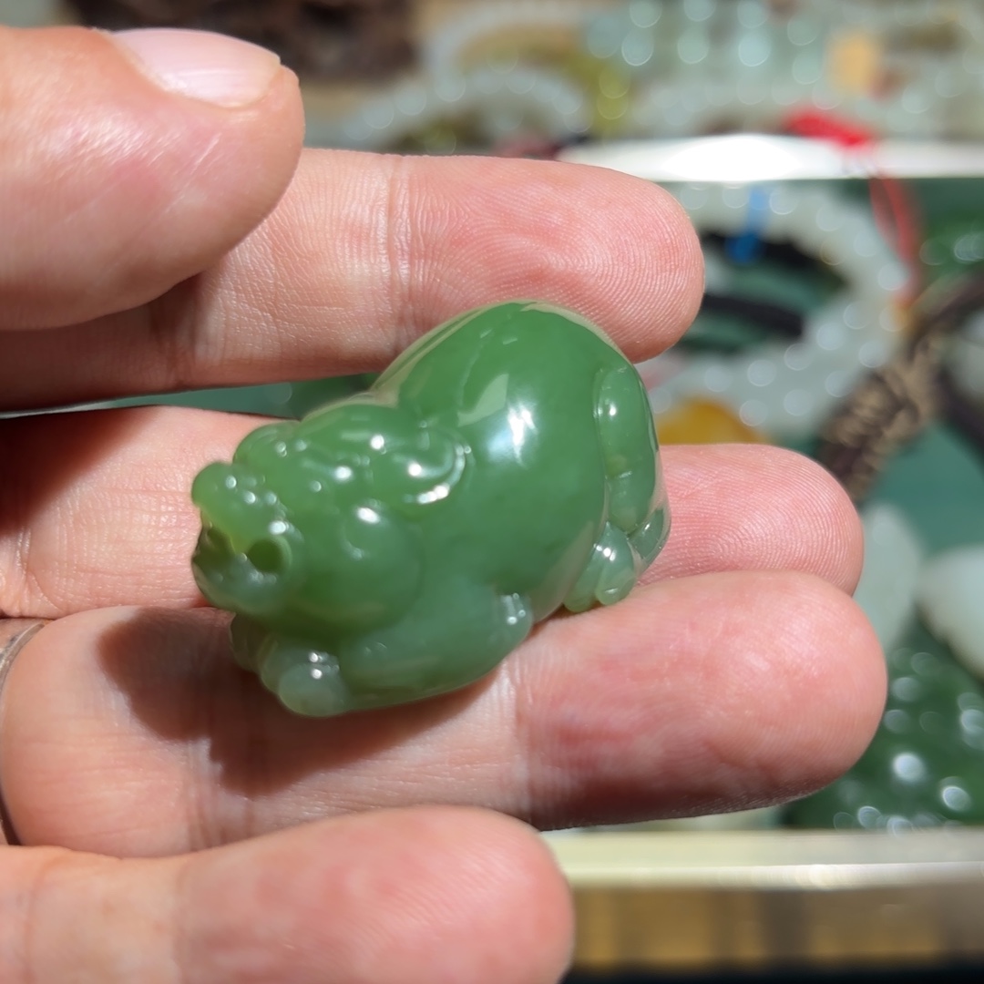 安***允和田玉（碧玉）未镶嵌挂件