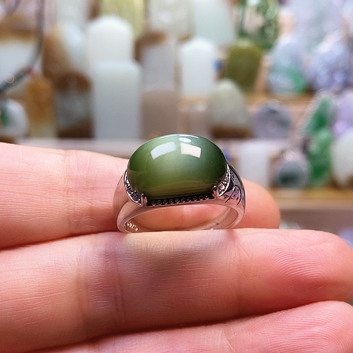 和田玉颈饰银S925镶嵌