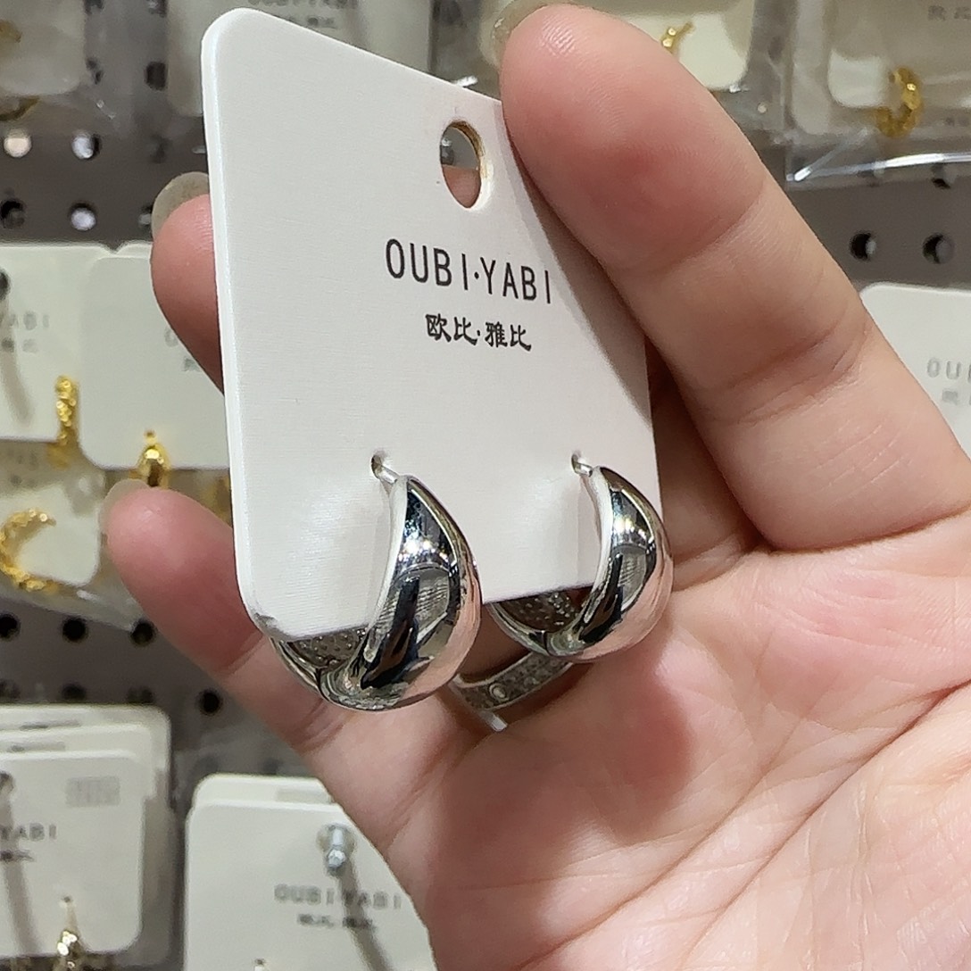 锆石纯铜合金水滴耳扣