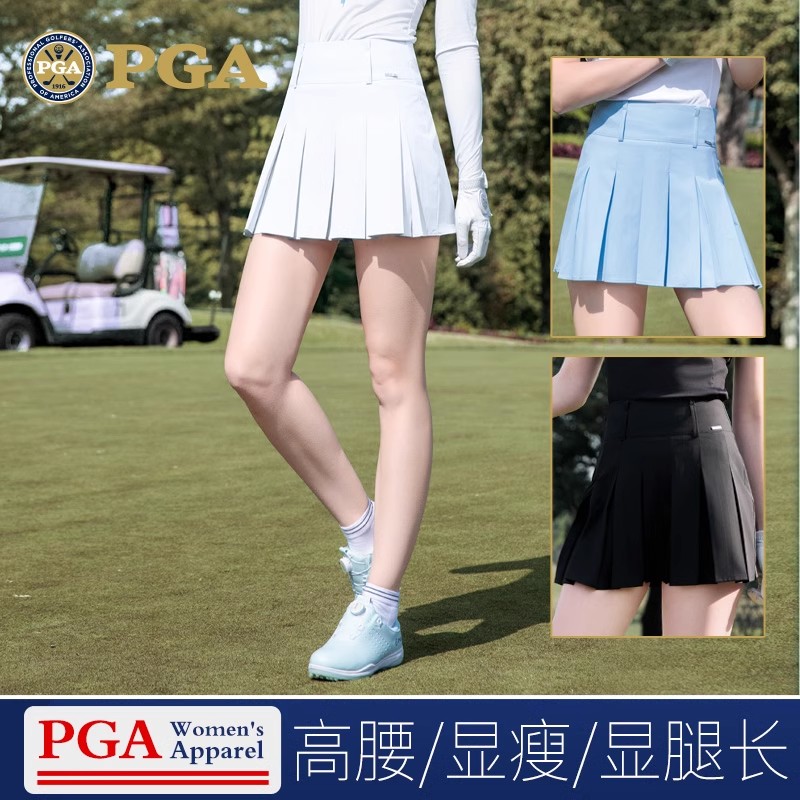 美国PGA 2025新款高尔夫女装短裙春夏女士百褶网球裙运动服装衣服