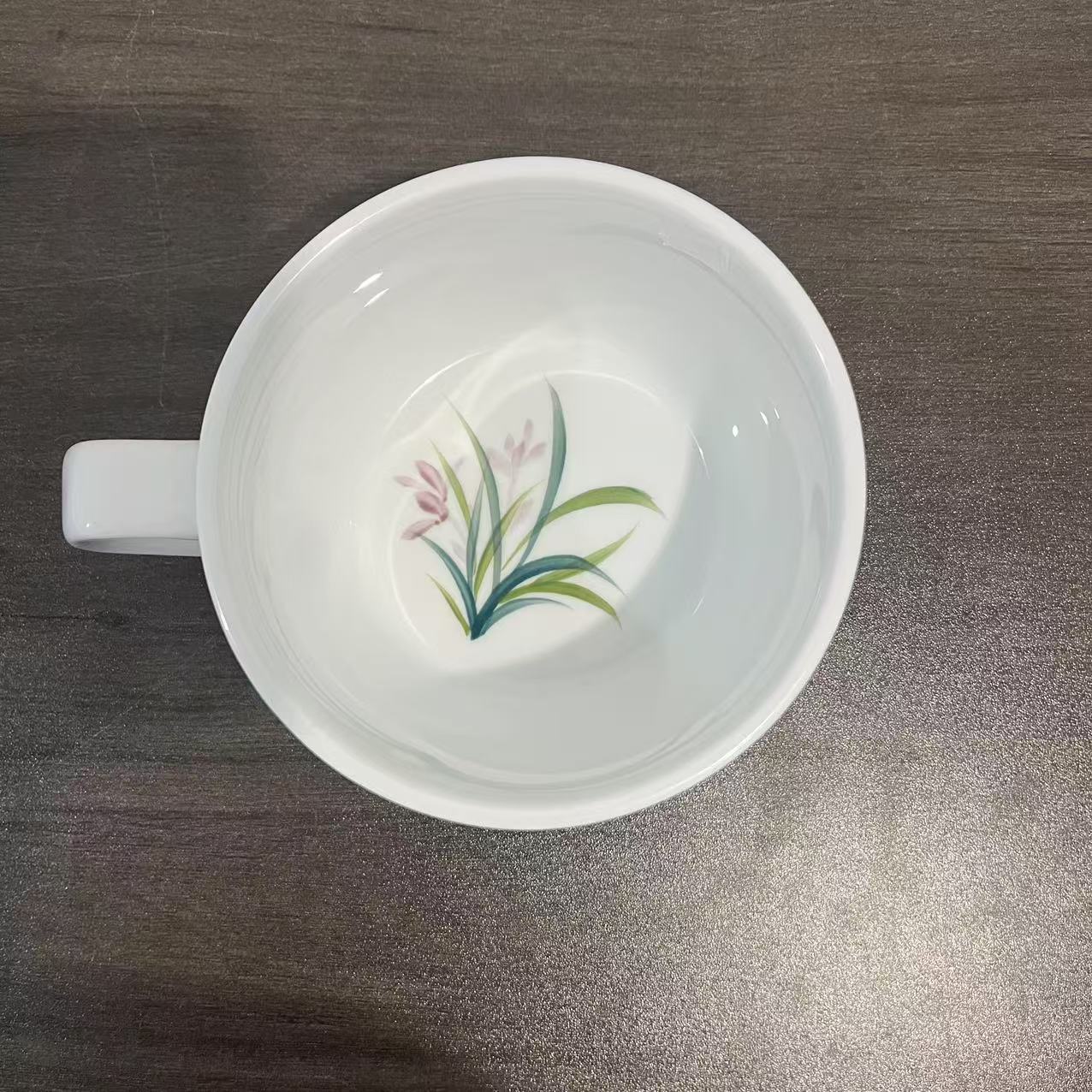 景德镇高温白瓷-兰花早餐杯